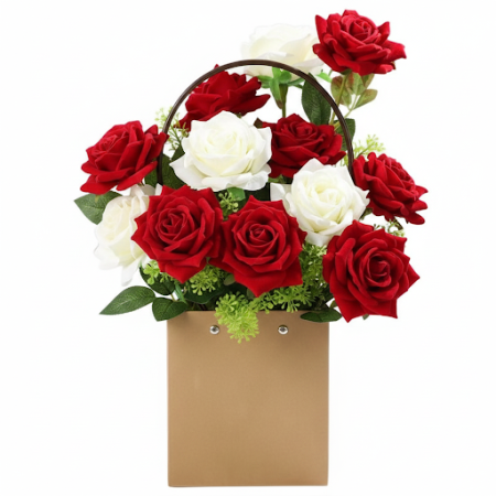 10 roses in basket waterproof paper handy gift bag - 8 10 roses in basket waterproof paper handy gift bag | Valentine's Day