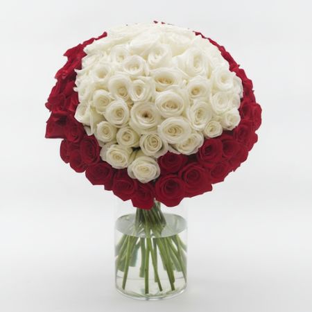 100 red and white roses - 8 100 röda och vita rosor | Alla hjärtans dag presenterÖverraska din älskade denna Alla hjärtans dag m