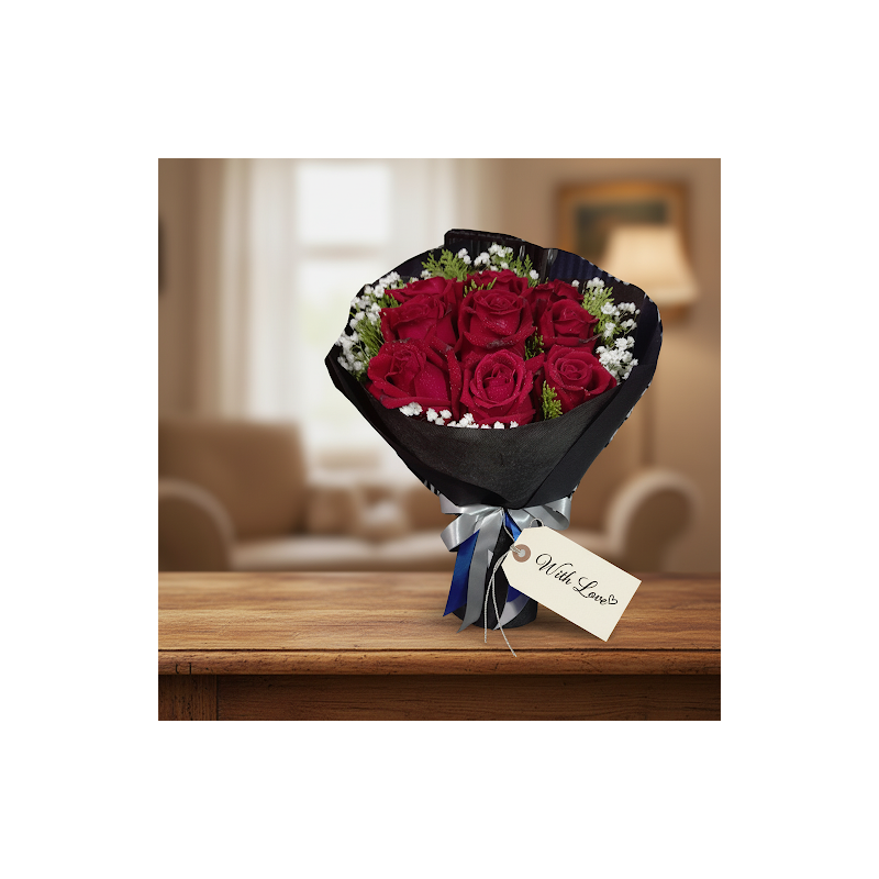12 red Rose flowers - 4 Röd Ros Bukett | Beställ Färska Blommor OnlineÖverraska någon speciell med vår fantastiska 12 red Rose f