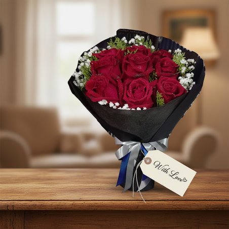 12 red Rose flowers