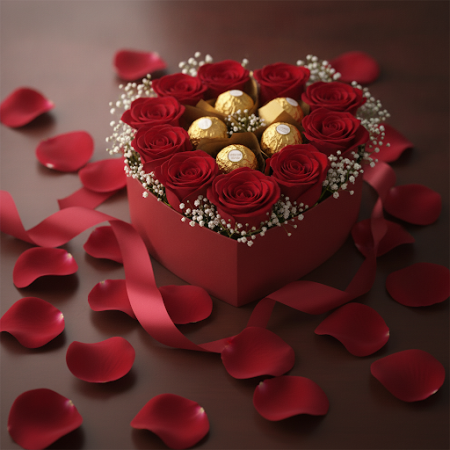 12 red roses with chocolate - 2 12 Κόκκινες Ρόζες & Σοκολάτα | Δώρο για την Ημέρα του Αγίου ΒαλεντίνουΕκπλήξτε το αγαπημένο σας 