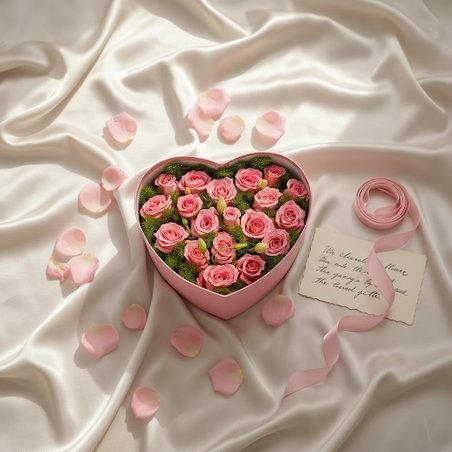 ورود حمراء فاخرة في صندوق