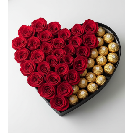 20 roses with chocolate in box - 2 20 Roses & Chocolate Box | Valentijnsdag Cadeau