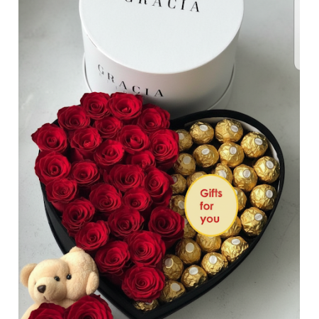 20 Roses & Chocolate Box | Prezent na Walentynki