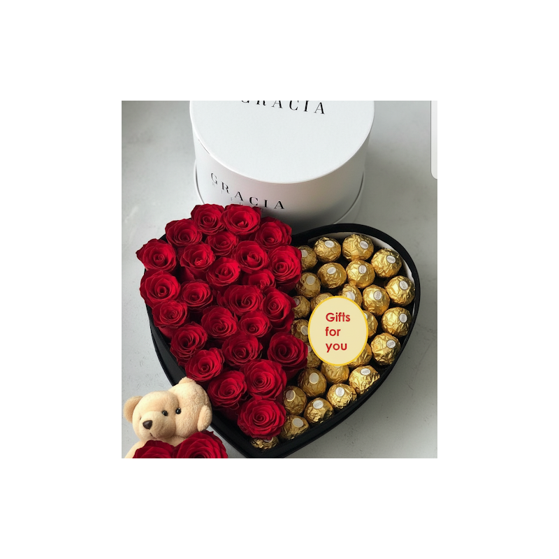 20 roses with chocolate in box - 3 20 Roses & Chocolate Box | Valentijnsdag Cadeau