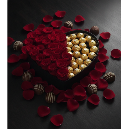 20 roses with chocolate in box - 4 20 Roses & Chocolate Box | Valentijnsdag Cadeau