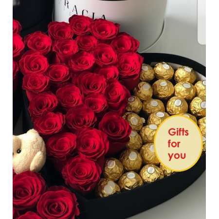 20 roses with chocolate in box - 7 20 Roses & Chocolate Box | Valentijnsdag Cadeau