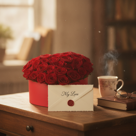 23 Red Roses flowers in box for Valentine - 2 23 Red Roses flowers in box for Valentine | Fiori per San ValentinoSorprendi la tu