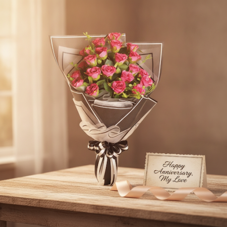 24 pink roses flowers - 2 24 pink roses flowers: Valentine's Day flowersSurprise your loved one this Valentine’s Day with 24 stu