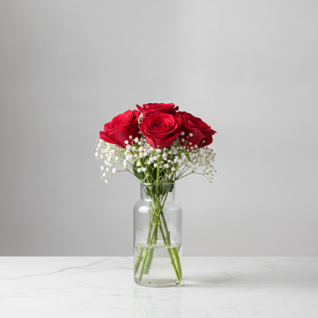 5 red  roses  flowers - 3 5 Red Roses Bouquet | Friske blomster online