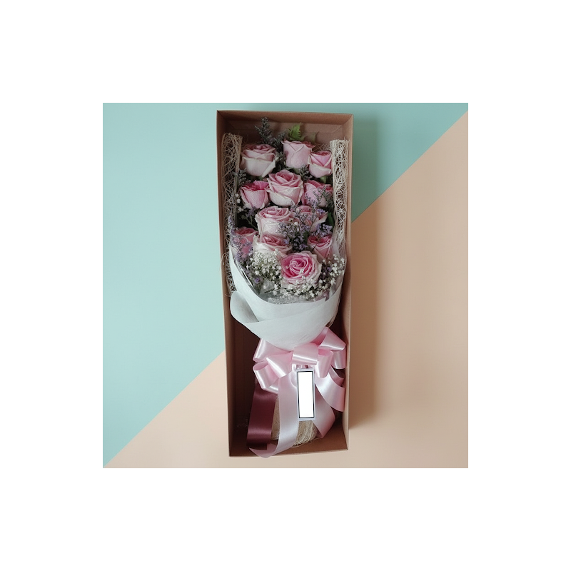 6 pink roses in box - 2 6 Pink Roses in Box | Fresh Flowers & Gifts