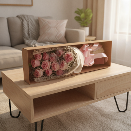 6 pink roses in box - 6 6 Pink Roses in Box | Fresh Flowers & Gifts