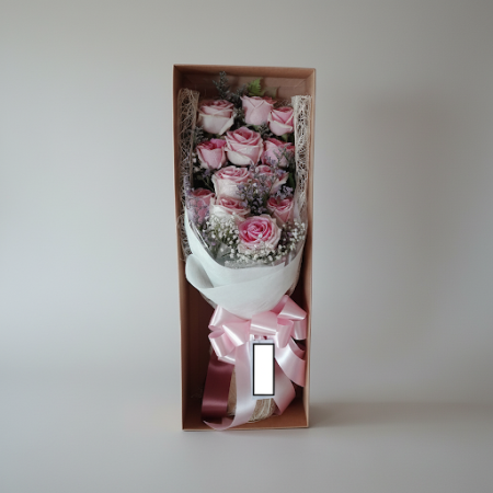 6 pink roses in box - 7 6 Pink Roses in Box | Fresh Flowers & Gifts