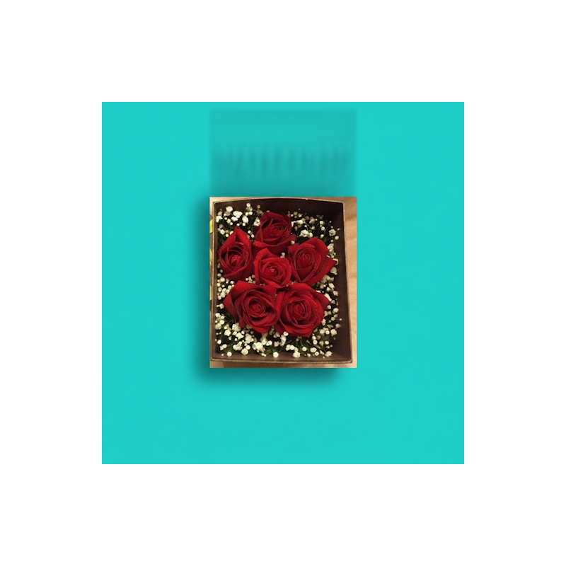 6 rose in box - 2 6 roser i en kasse | Frisk & Elegant