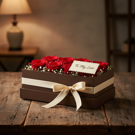 6 rose in box - 3 6 roser i en kasse | Frisk & Elegant