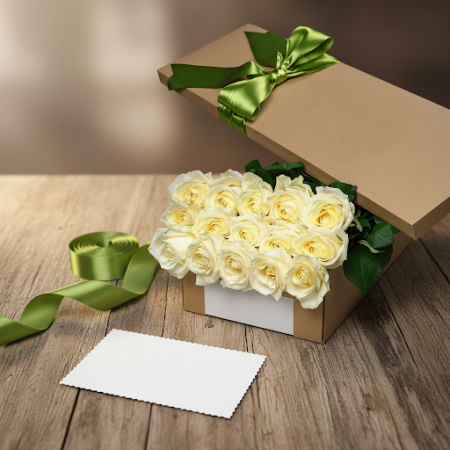 8 roses in box WHITE - 3 8 White Roses in Box | ROSE IN BOX
