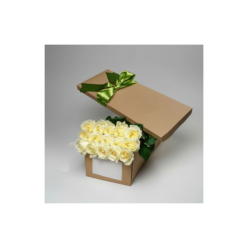 8 roses in box WHITE - 6 8 White Roses in Box | ROSE IN BOX