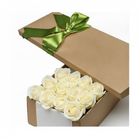 8 roses in box WHITE - 7 8 White Roses in Box | ROSE IN BOX