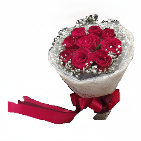 9 red roses flower - 8 9 Red Roses Bouquet | Φρέσκα Λουλούδια OnlineΕκπλήξτε κάποιον ξεχωριστό με την εντυπωσιακή μας ανθοδέσμη 