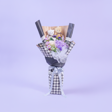 Art flowers with mini doll - 6 Art Flowers with Mini Doll | バレンタインデーギフトバレンタインデーに、ミニドール付きの魅力的なArt flowers with mini dollで大切な人を驚かせ