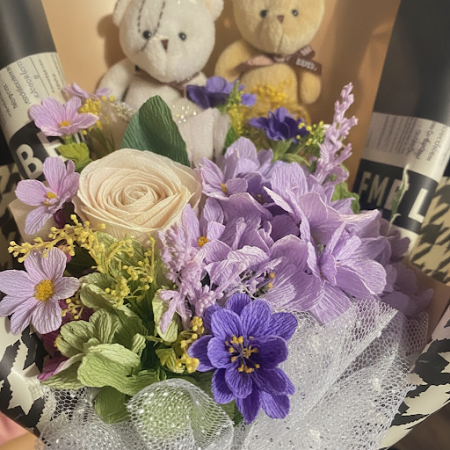 Art flowers with mini doll - 8 Art Flowers with Mini Doll | バレンタインデーギフトバレンタインデーに、ミニドール付きの魅力的なArt flowers with mini dollで大切な人を驚かせ