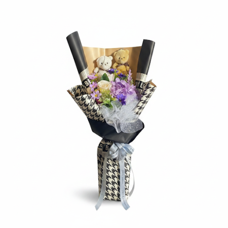 Art flowers with mini doll - 11 Art flowers with mini doll | Valentine's Day giftSurprise your loved one this Valentine’s Day wi