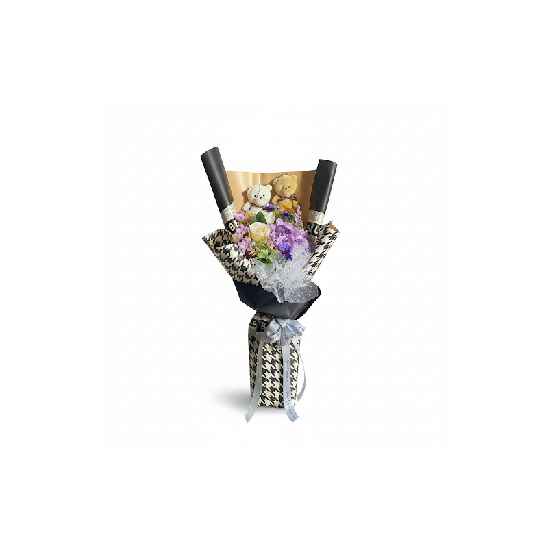 Art flowers with mini doll - 11 Art Flowers with Mini Doll | バレンタインデーギフトバレンタインデーに、ミニドール付きの魅力的なArt flowers with mini dollで大切な人を驚か