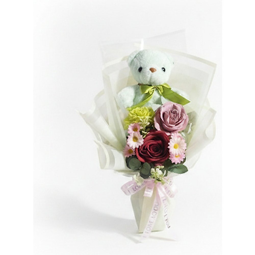 Ramo de regalo floral de oso de menta