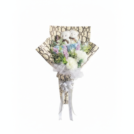 Art flowers with mini doll - 9 Art flowers with mini doll | Valentine's Day giftDelight your loved one this Valentine’s Day with