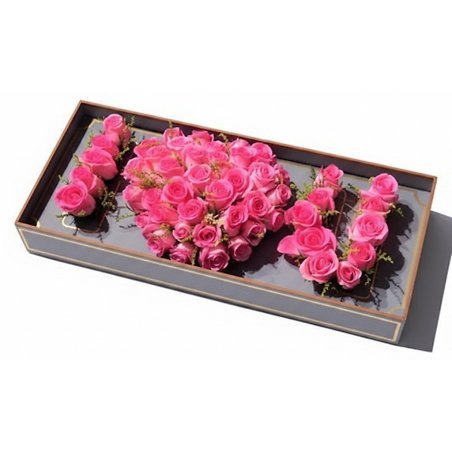 Artificial flowers in gift box