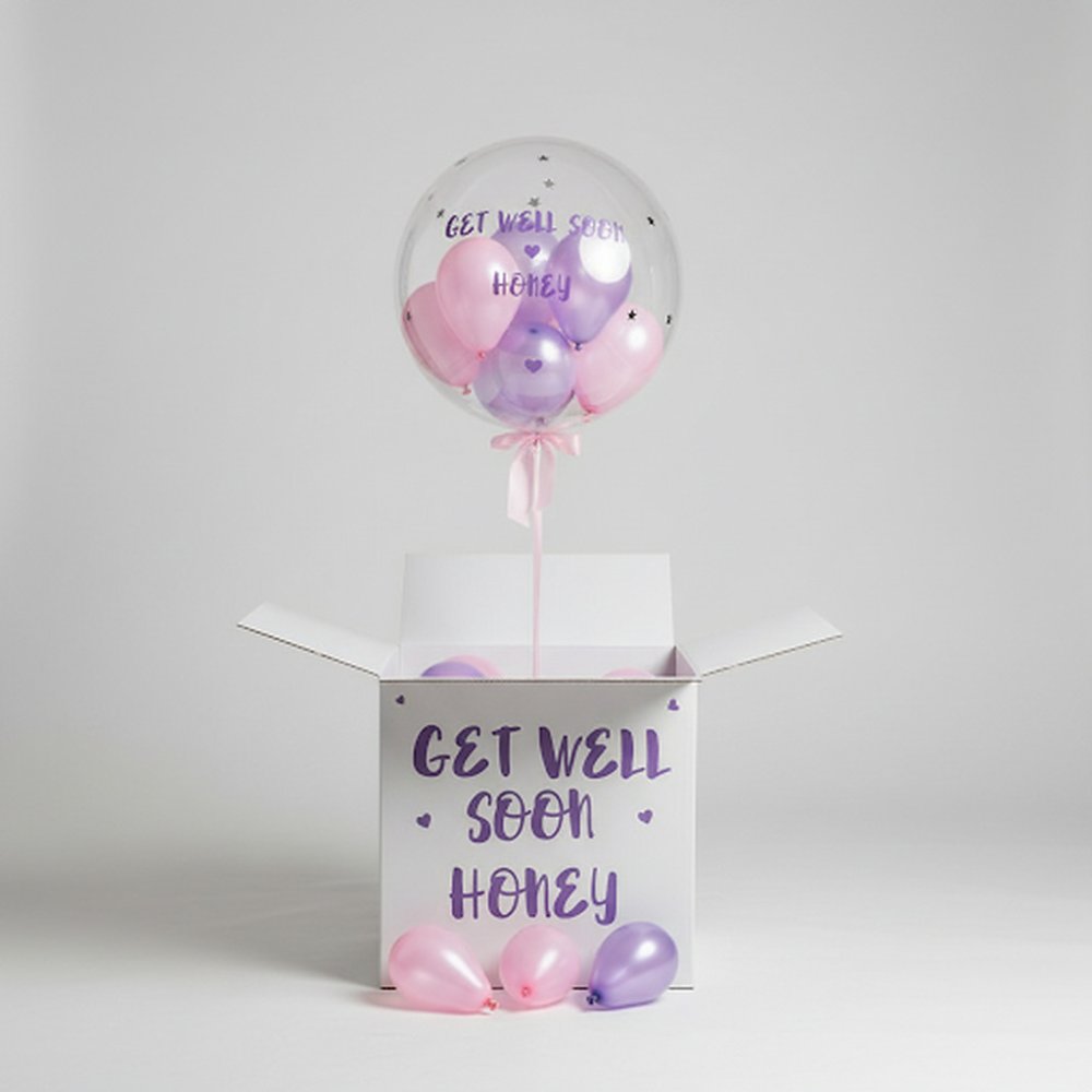 Balloons popping out of box