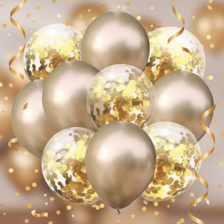 Balloons gold colors 10 pc for party - 3 ゴールドバルーンパーティー用 | 10個 | ありがとうあなたのパーティーを私たちの10 pc gold balloonsで盛り上げましょう！どんなお祝いにもエレガンスを加え