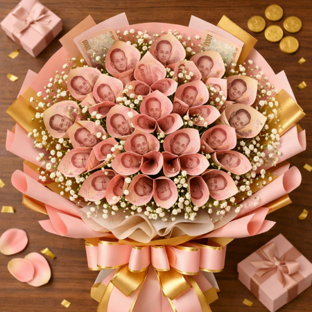 Luxury 1000 Baht Money Bouquet – Same‑Day Delivery Pattaya - 7 100 Baht Money Bouquet – 10 Bills (1,000 ฿) – Same‑Day Delivery P