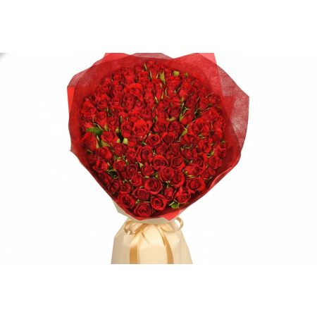 Ramo de Rosas Rojas - 100 Pcs | Flores Frescas