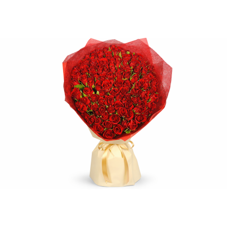 Red Rose Bouquet - 100 Pcs | Frische Blumen