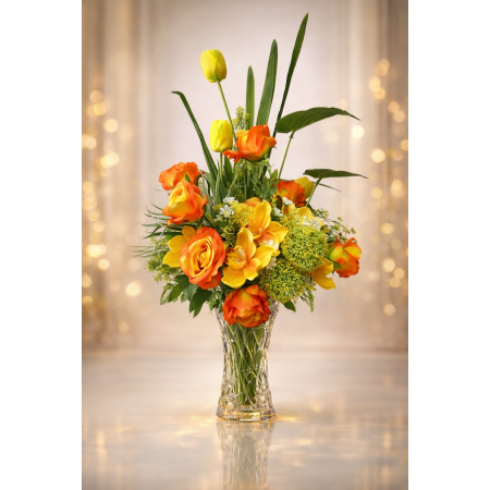 Plastic Flowers in Vase | Congratulations Gifts