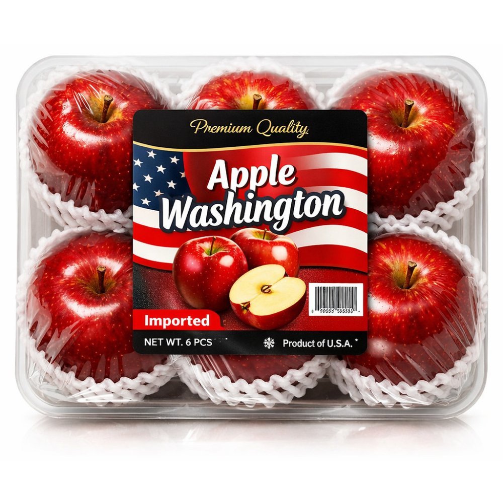Seks Washington-epler plastbrett