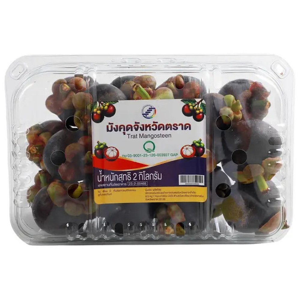 Fersk mangosteen plastbeholder