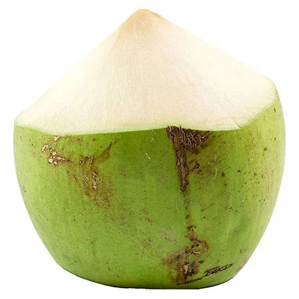 Trimmed diamond cut young coconut