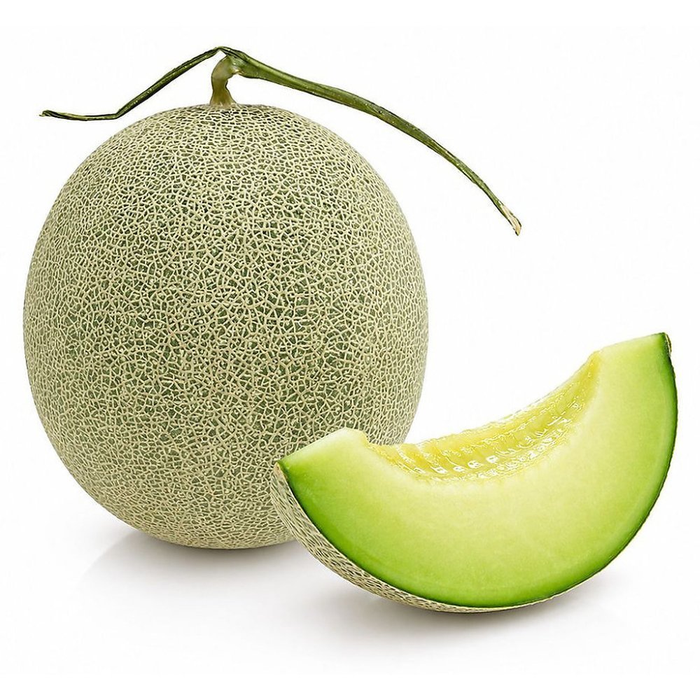 Whole and sliced Japanese melon