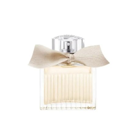 Fluted glass perfume bottle ribbon