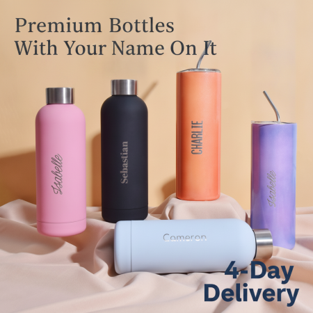 Premium Bottles – With Your Name On It, 4‑Day Delivery - 1 Magic Tumbler (600ml) & Hydro Bottle (500ml) – Lifestyle Drinkware Co