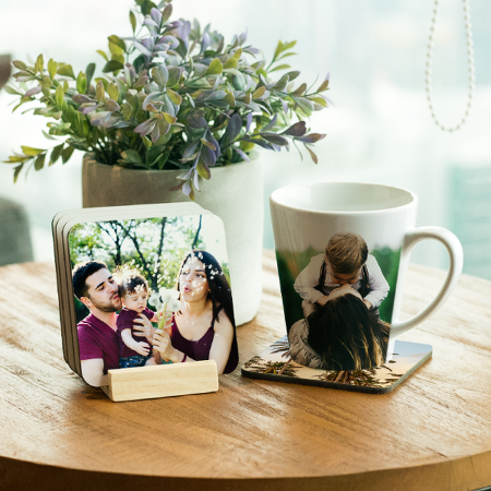 🟦 Blank Coaster – Set of 8 Customizable Shapes | GiftPattaya - 1 Blank Coaster – Set of 8 Customizable Shapes | GiftPattaya