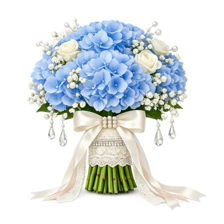 blue hydrangeas big temps - 1 Blue Hydrangeas: 9-Stem Vase | Home Decor