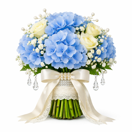 blue hydrangeas big temps - 1 Blue Hydrangeas: 9-Stem Vase | Home Decor