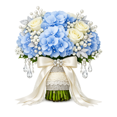 blue hydrangeas big temps - 2 Blue Hydrangeas: 9-Stem Vase | Home Decor