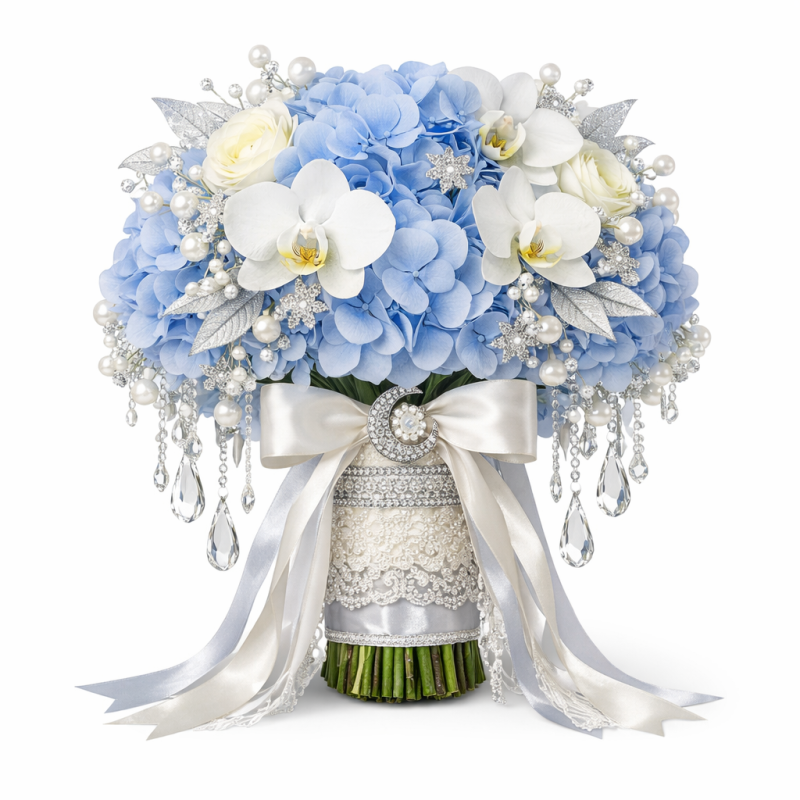 blue hydrangeas big temps - 1 Blue Hydrangeas: 9-Stem Vase | Home Decor