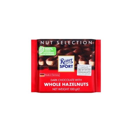 RITTER SPORT Dark Chocolate with Whole Hazelnuts 100 g. - 1 
