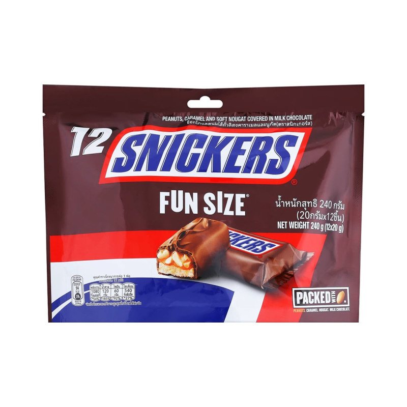 SNICKERS Fun Size Peanuts, Caramel and Soft Nougat Covered in Milk Chocolate 20 g. x 12 units - 1 