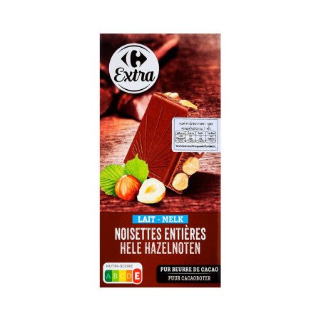 CARREFOUR EXTRA Lait Noisettes Entieres 200 g. - 1 